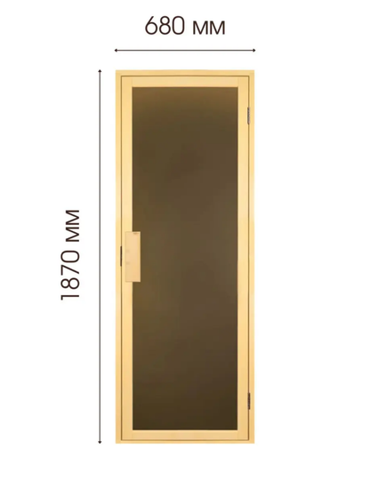 Ușă pentru baie și saună Tesli DUO 1900 x 700 (Sticlă transparentă, 4 mm)