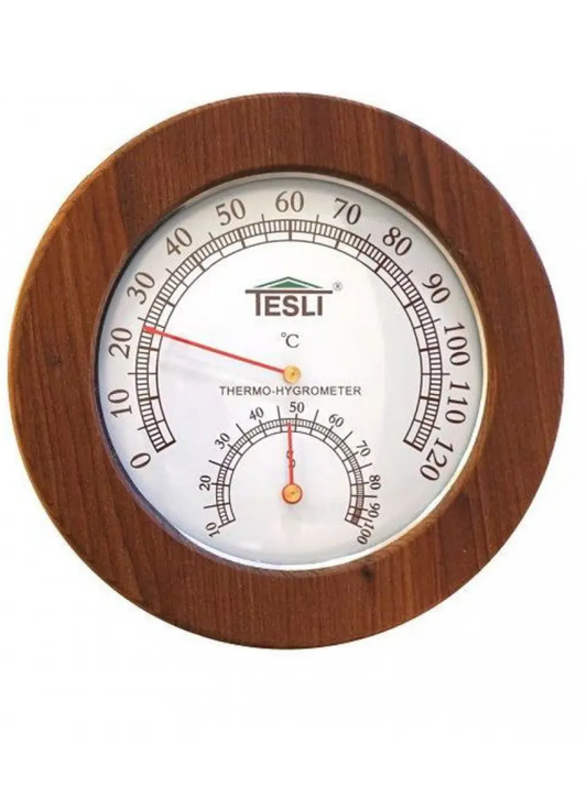 Thermo-higrometru pentru saună și baie Tesli D 165 mm