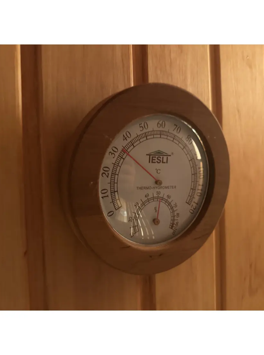 Thermo-higrometru pentru saună și baie Tesli D 165 mm