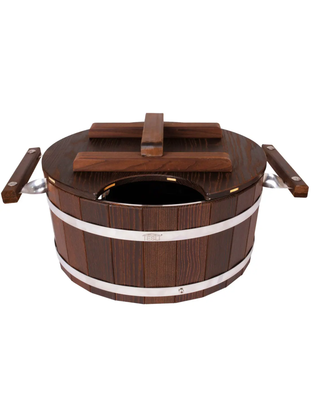 Vas de infuzare Tesli 15 l din lemn termotratat cu inserție din oțel inoxidabil