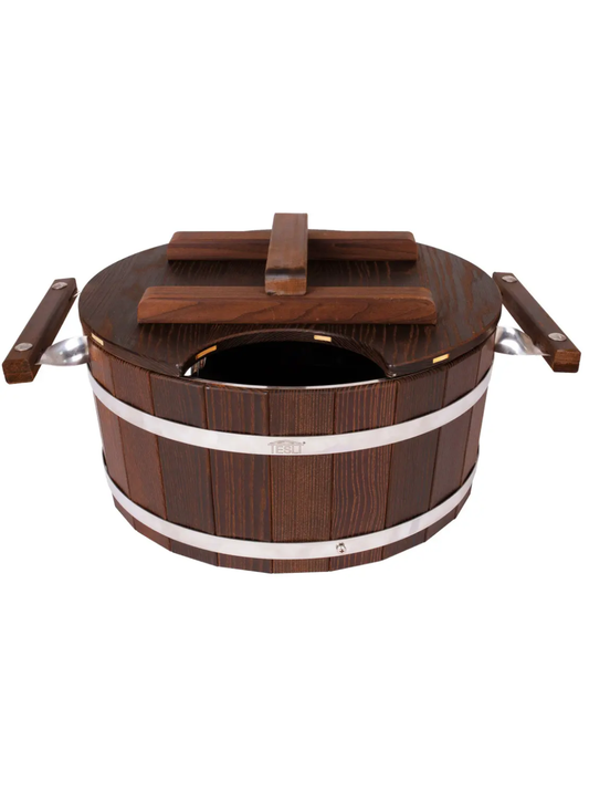 Vas de infuzare Tesli 15 l din lemn termotratat cu inserție din oțel inoxidabil