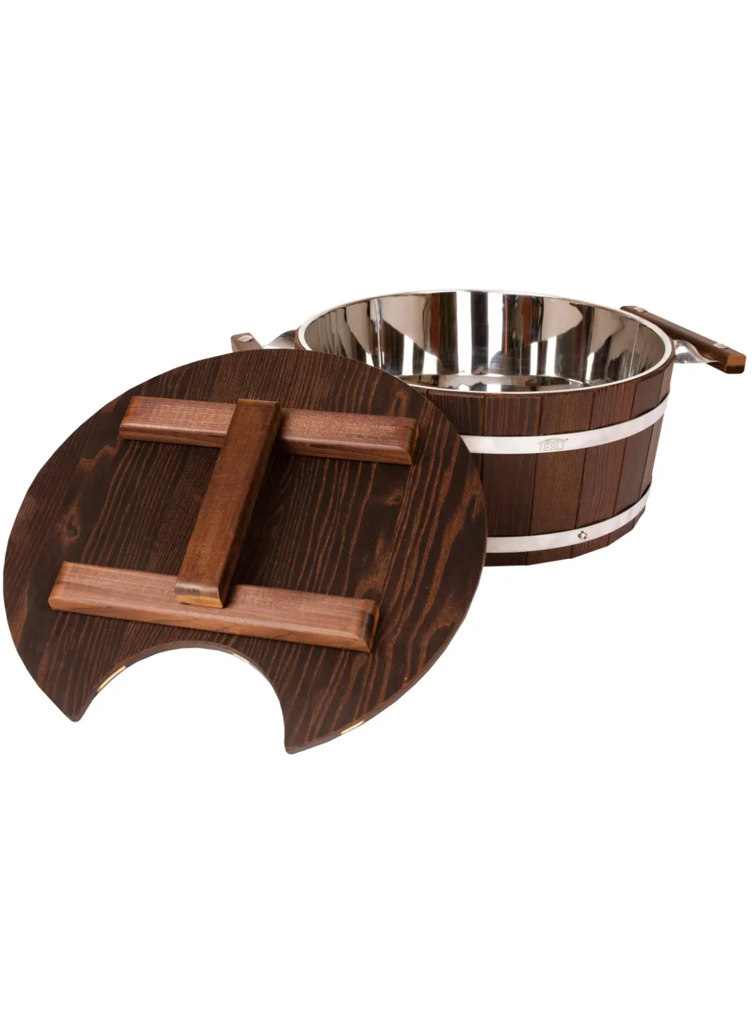 Vas de infuzare Tesli 15 l din lemn termotratat cu inserție din oțel inoxidabil